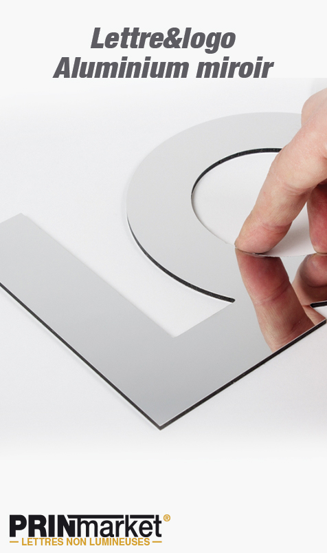 Lettre&logo Aluminium miroir<br />3 mm