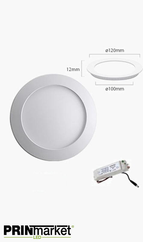 Kit Plafonnier LED Extra-plat rond - 6 watts (équiv. 40W) - Diam. 120 mm