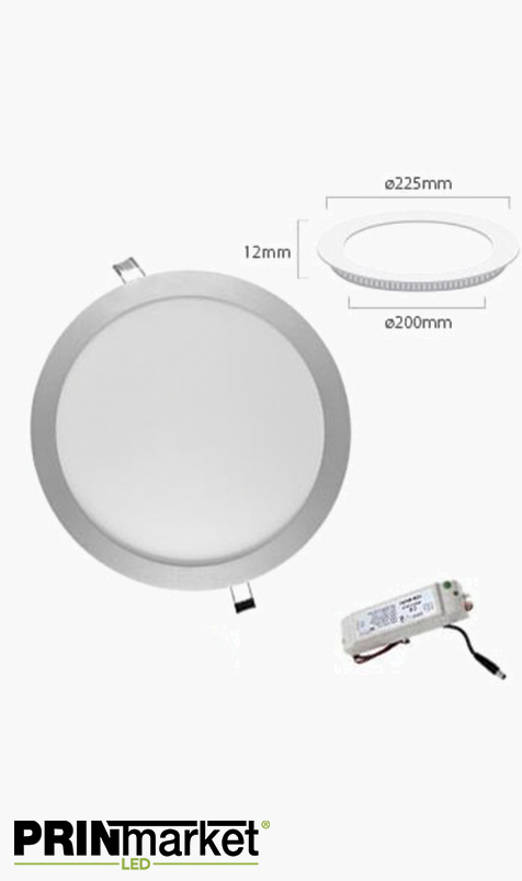 Kit Plafonnier LED Extra-plat rond - 18 watts (équiv. 110W) - Diam. 225 mm