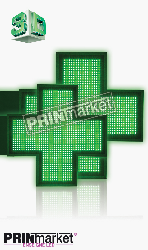 Croix de Pharmacie 3D