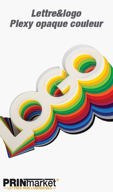 Lettre&logo Plexy opaque couleur<br />3 mm