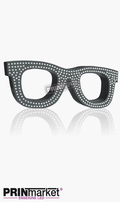 Lunettes LED Rayban Wayfarer, Acier Gris Anthracite, Leds Blanches
