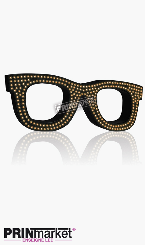 Lunettes LED Rayban Wayfarer, Acier Noir, Leds Ambres