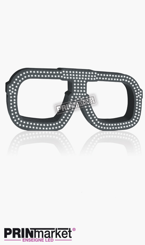 Lunettes LED Carrera carré, Acier Gris Anthracite, Leds Blanches