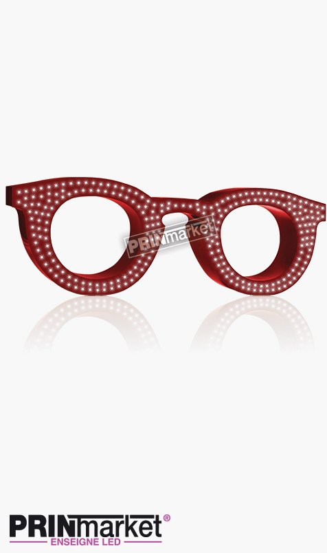 Lunettes LED Paul and Jo Bangali 21, Acier Rouge, Leds Blanches