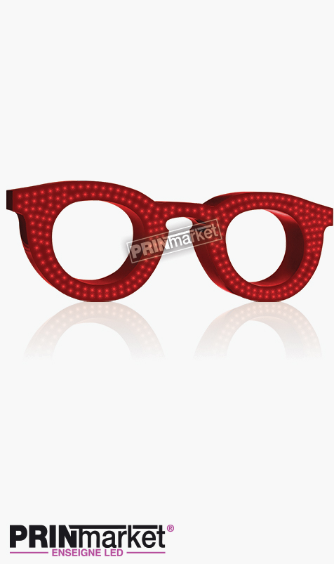 Lunettes LED Paul and Jo Bangali 21, Acier Rouge, Leds Rouges