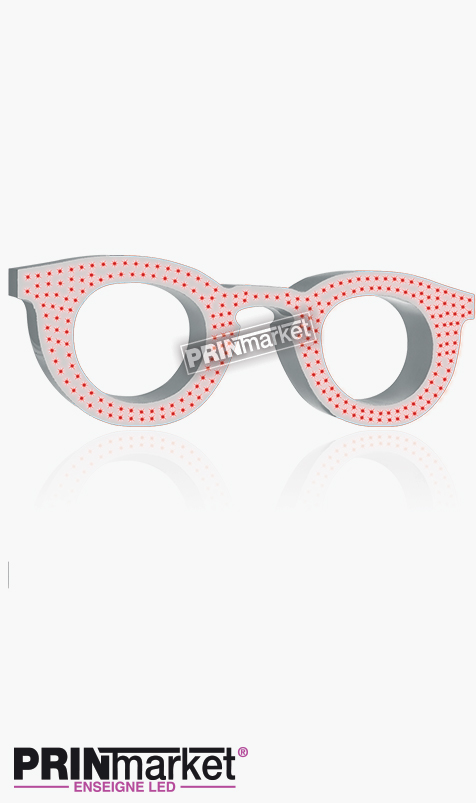 Lunettes LED Paul and Jo Bangali 21, Acier Blanc, Leds Rouges