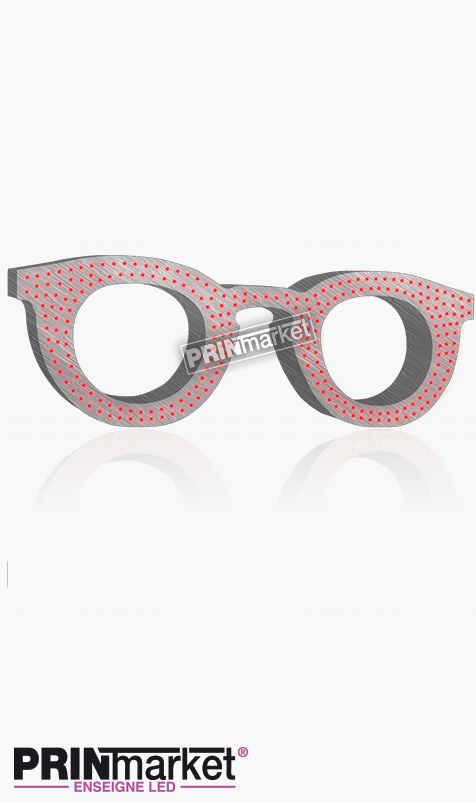 Lunettes LED Paul and Jo Bangali 21, Acier brossé, Leds Rouges