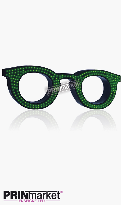 Lunettes LED Paul and Jo Bangali 21, Acier Noir, Leds Vertes