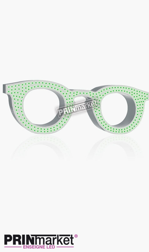 Lunettes LED Paul and Jo Bangali 21, Acier Blanc, Leds Vertes