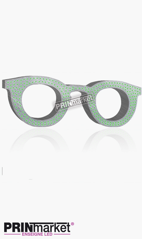Lunettes LED Paul and Jo Bangali 21, Acier brossé, Leds Vertes