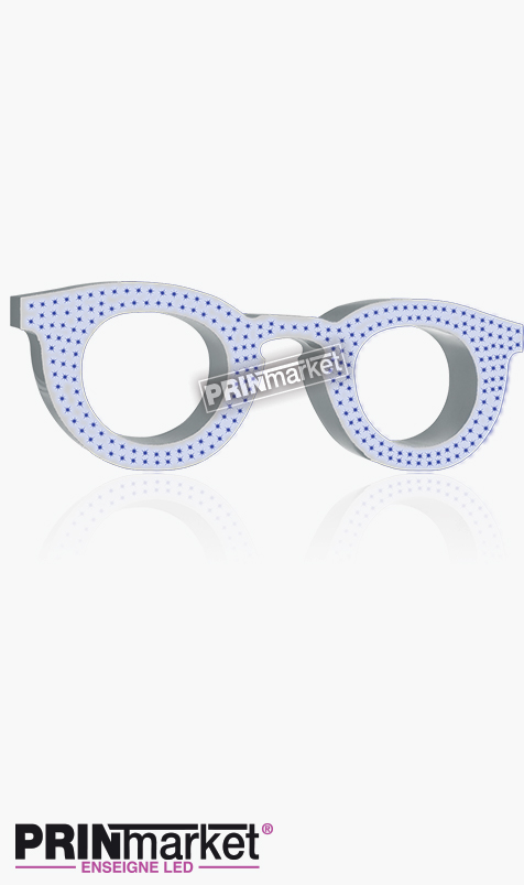 Lunettes LED Paul and Jo Bangali 21, Acier Blanc, Leds Bleues