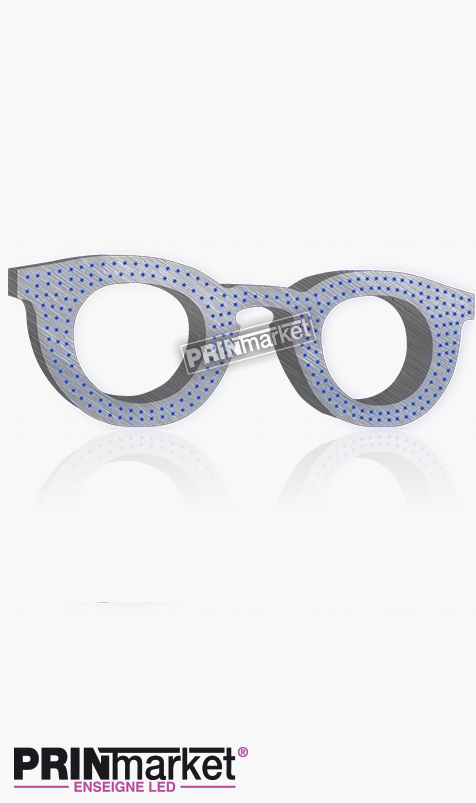 Lunettes LED Paul and Jo Bangali 21, Acier brossé, Leds Bleues