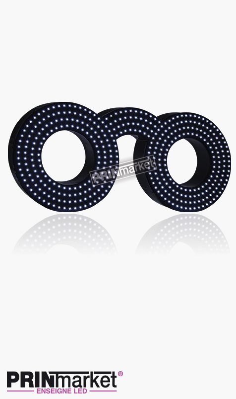 Lunettes LED Classic Ronde, Acier Noir, Leds Blanches