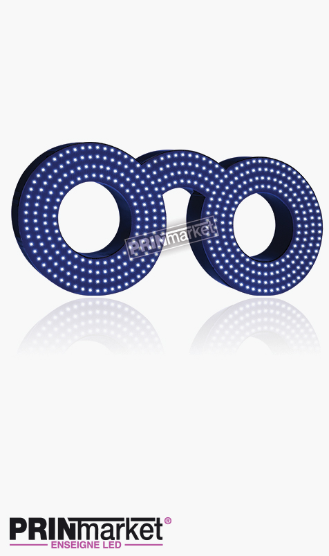 Lunettes LED Classic Ronde, Acier Bleu, Leds Blanches