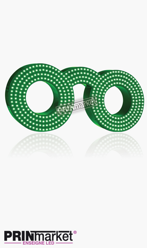 Lunettes LED Classic Ronde, Acier Vert,Leds Blanches