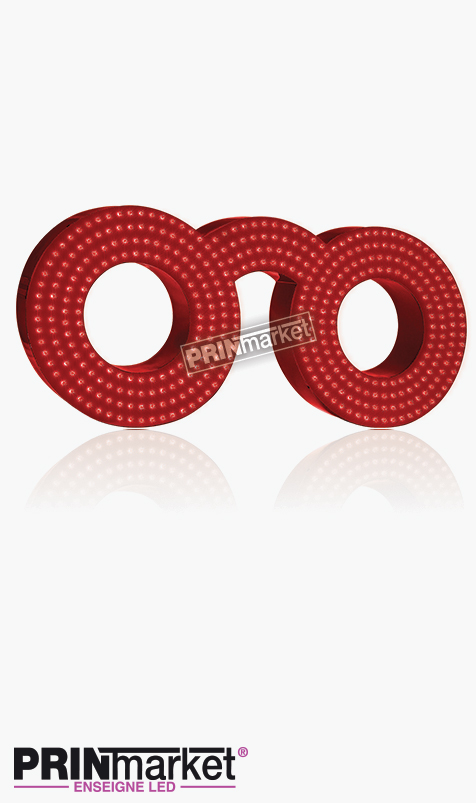 Lunettes LED Classic Ronde, Acier Rouge, Leds Rouges