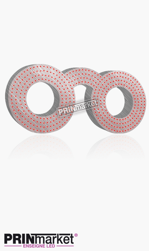 Lunettes LED Classic Ronde, Acier brossé, Leds Rouges