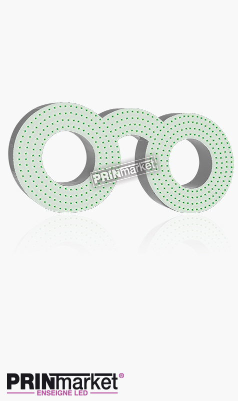 Lunettes LED Classic Ronde, Acier Blanc, Leds Vertes
