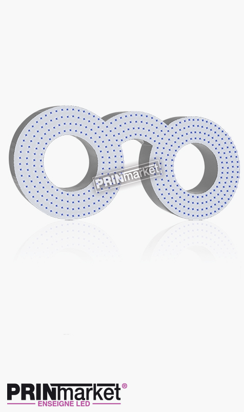 Lunettes LED Classic Ronde, Acier Blanc, Leds Bleues