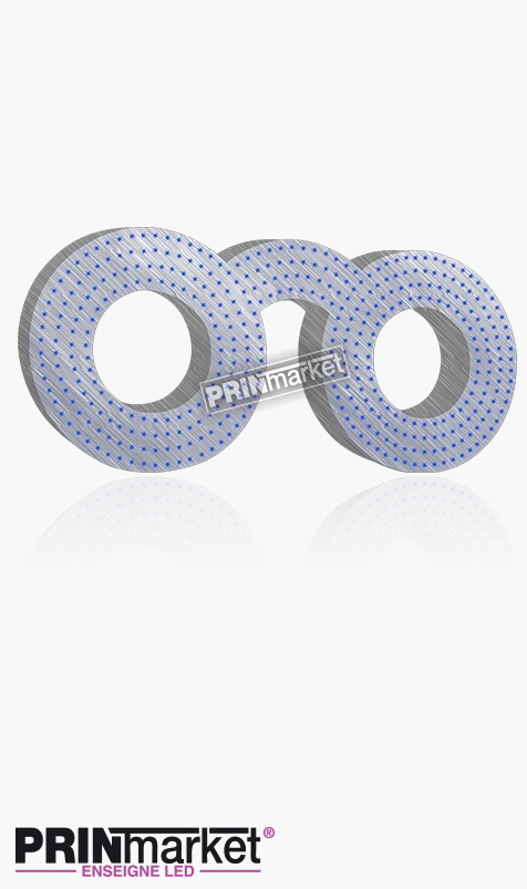 Lunettes LED Classic Ronde, Acier brossé, Leds Bleues