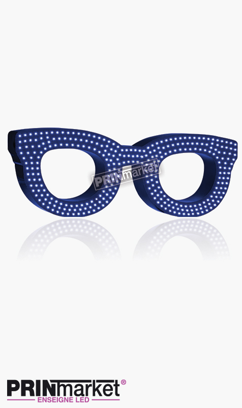 Lunettes LED Rayban Clubmaster, Acier Bleu, Leds Blanches