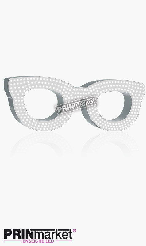 Lunettes LED Rayban Clubmaster, Acier Blanc, Leds Blanches