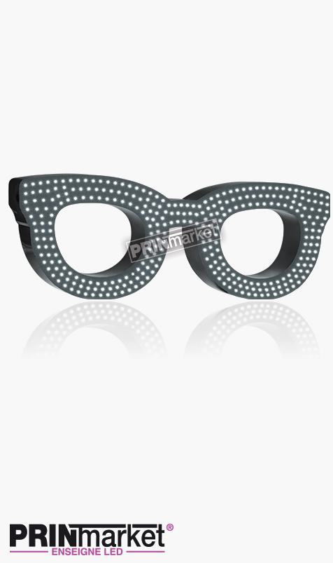 Lunettes LED Rayban Clubmaster, Acier Gris Anthracite, Leds Blanches