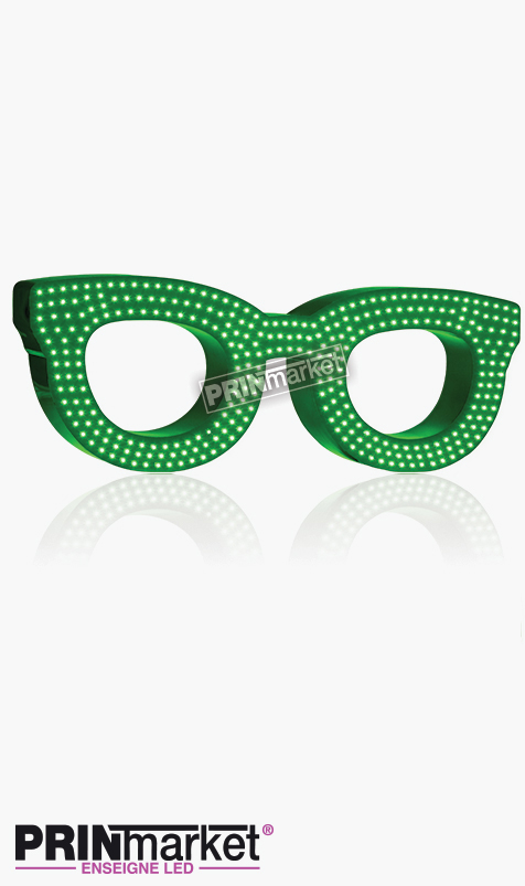 Lunettes LED Rayban Clubmaster, Acier Vert,Leds Blanches