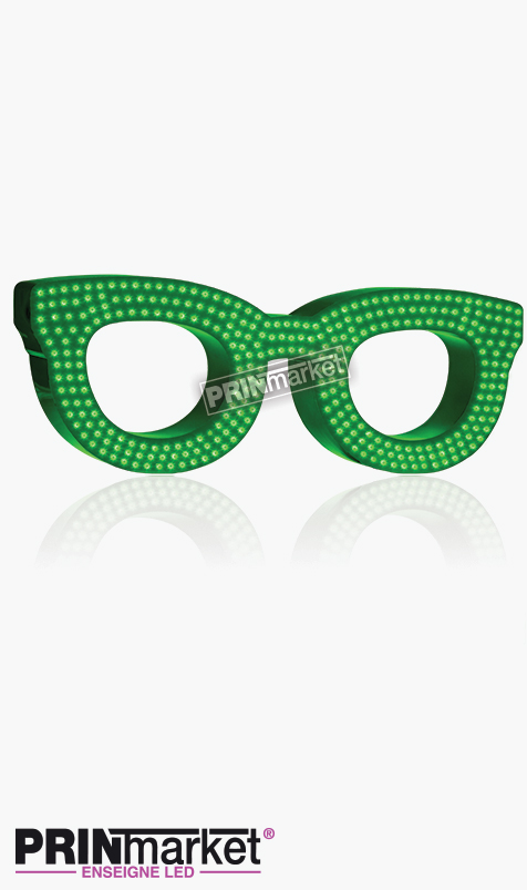 Lunettes LED Rayban Clubmaster, Acier Vert,Leds Vertes