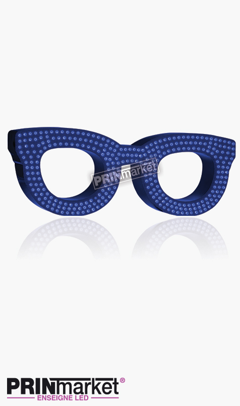 Lunettes LED Rayban Clubmaster, Acier Bleu, Leds Bleues