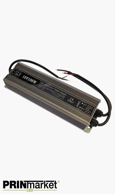 Transformateur LED 12V - 100 watts - Non dimmable - Étanche IP67